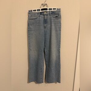 Joe's Jeans The Blake High Rise Cropped Wide Leg Jeans Light Wash